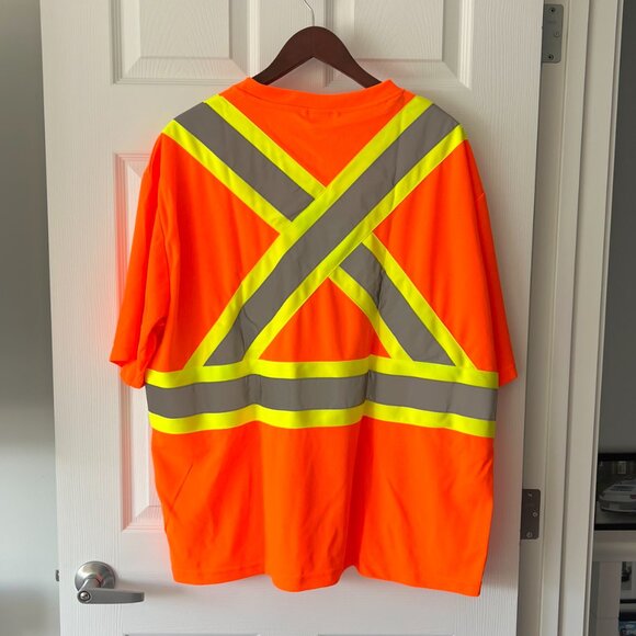 Safety Orange w/Reflectors V-Neck T-Shirt! - Picture 3 of 10
